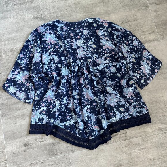 Roxy Womens Floral Open-Front Kimono Sweater Size XS - Picture 5 of 11